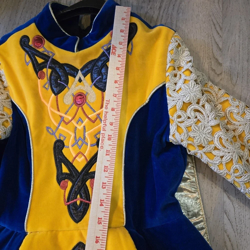 Vintage Celtic Irish Traditional‎ Folk Step Dance Dress Costume Embroidered
